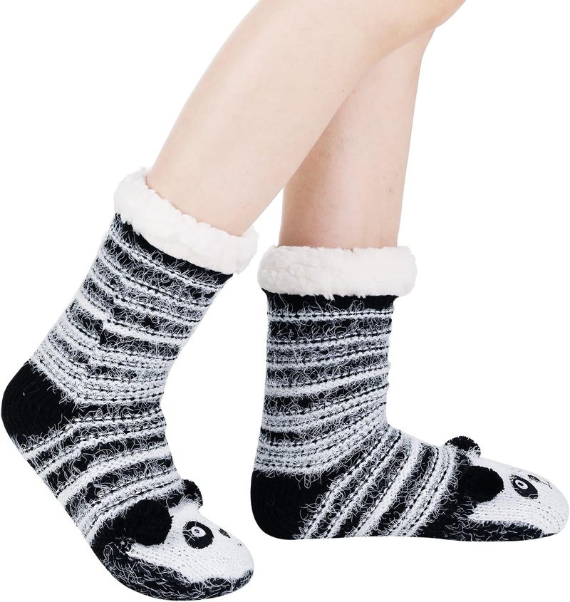 Chassic Sherpa Lined Slipper Socks for Women, Non-Slip Cozy Winter House Socks, Soft Fuzzy Socks, Christmas Gifts for Women & Ladies Stocking Stuffers - Image 2